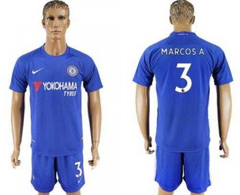 Chelsea #3 Marcos.A Home Soccer Club Jersey