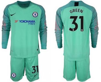 Chelsea #31 Green Green Goalkeeper Long Sleeves Soccer Club Jersey