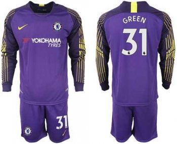 Chelsea #31 Green Purple Goalkeeper Long Sleeves Soccer Club Jersey