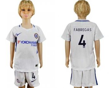 Chelsea #4 Fabregas Away Kid Soccer Club Jersey