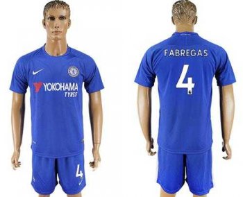 Chelsea #4 Fabregas Home Soccer Club Jersey