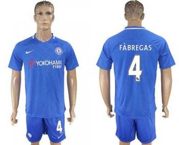 Chelsea #4 Fabregas Home Soccer Club Jersey