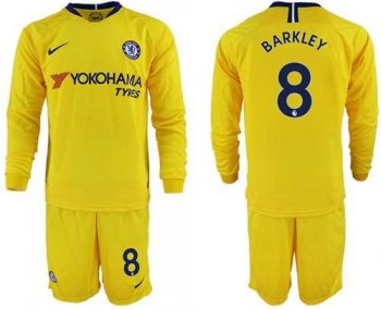 Chelsea #8 Barkley Away Long Sleeves Soccer Club Jersey