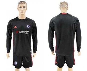 Chelsea Blank Black Goalkeeper Long Sleeves Soccer Club Jersey