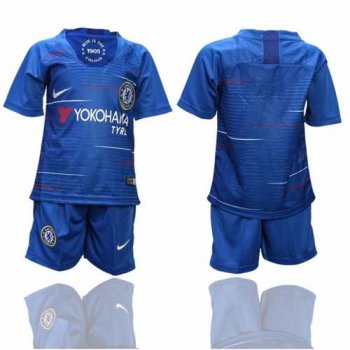 Chelsea Blank Blue Home Kid Soccer Club Jersey