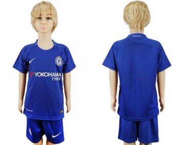 Chelsea Blank Blue Home Kid Soccer Club Jersey