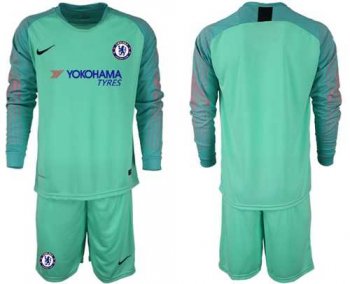 Chelsea Blank Green Goalkeeper Long Sleeves Soccer Club Jersey