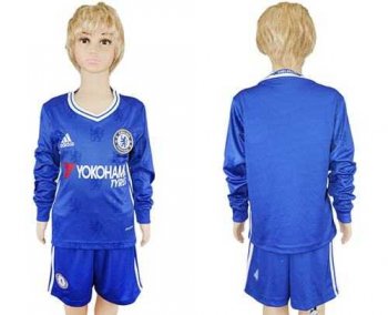 Chelsea Blank Home Long Sleeves Kid Soccer Club Jersey