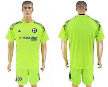 Chelsea Blank Shiny Green Goalkeeper Soccer Club Jersey