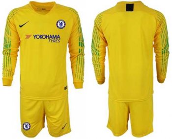 Chelsea Blank Yellow Goalkeeper Long Sleeves Soccer Club Jersey