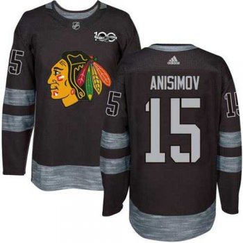 Chicago Blackhawks #15 Artem Anisimov Black 1917-2017 100th Anniversary Stitched NHL Jersey