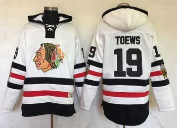 Chicago Blackhawks #19 Jonathan Toews White Sawyer Hooded Sweatshirt 2017 Winter Classic Stitched NHL Jersey