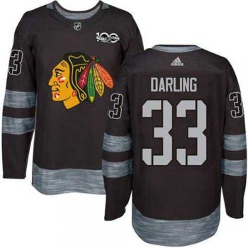 Chicago Blackhawks #33 Scott Darling Black 1917-2017 100th Anniversary Stitched NHL Jersey