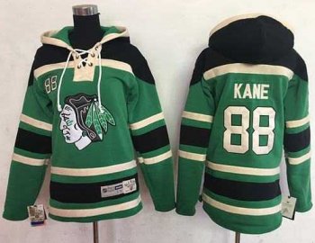 Youth Chicago Blackhawks #88 Patrick Kane Green Sawyer Hooded Sweatshirt Stitched Youth NHL Jersey