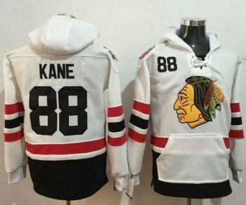 Chicago Blackhawks #88 Patrick Kane White Name & Number Pullover NHL Hoodie