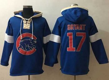 Chicago Cubs #17 Kris Bryant Blue Pullover MLB Hoodie