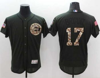 Chicago Cubs #17 Kris Bryant Green Flexbase Authentic Collection Salute to Service Stitched Baseball Jersey