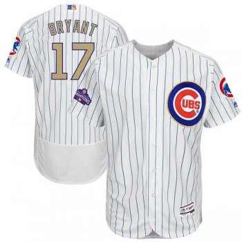 Chicago Cubs #17 Kris Bryant White 2017 Gold Program Flexbase Stitched MLB Jersey