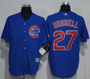 Chicago Cubs #27 Addison Russell Blue New Cool Base Stitched MLB Jersey