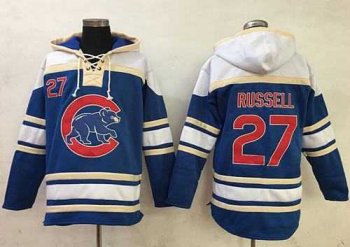 Chicago Cubs #27 Addison Russell Blue Sawyer Hooded Sweatshirt MLB Hoodie