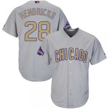 Chicago Cubs #28 Kyle Hendricks Grey 2017 Gold Program Cool Base Stitched MLB Jersey