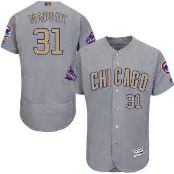 Chicago Cubs #31 Greg Maddux Grey Flexbase Authentic 2017 Gold Program Stitched MLB Jersey