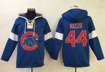 Chicago Cubs #44 Anthony Rizzo Blue Pullover Baseball Hoodie