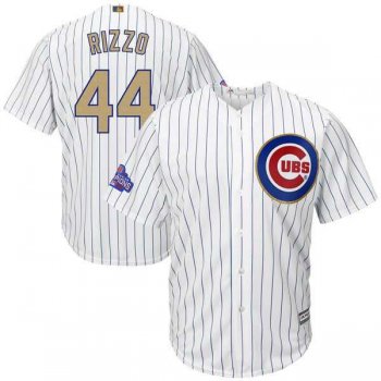 Youth Chicago Cubs #44 Anthony Rizzo White 2017 Gold Program Cool Base Stitched MLB Jersey