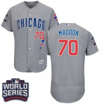 Chicago Cubs #70 Joe Maddon Grey Flexbase Authentic Collection Road 2016 World Series Bound Stitched Baseball Jersey