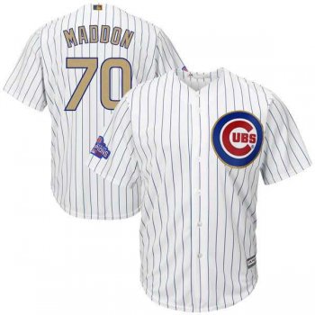 Chicago Cubs #70 Joe Maddon White 2017 Gold Program Cool Base Stitched MLB Jersey