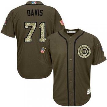 Chicago Cubs #71 Wade Davis Green Salute to Service Stitched MLB Jersey