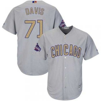 Chicago Cubs #71 Wade Davis Grey 2017 Gold Program Cool Base Stitched MLB Jersey