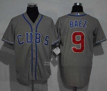 Chicago Cubs #9 Javier Baez Grey New Cool Base Alternate Road Stitched MLB Jersey