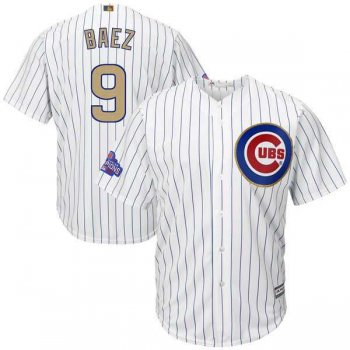 Chicago Cubs #9 Javier Baez White 2017 Gold Program Cool Base Stitched MLB Jersey