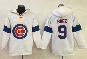 Chicago Cubs #9 Javier Baez White Pullover MLB Hoodie