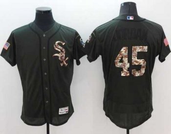 Chicago White Sox #45 Michael Jordan Green Flexbase Authentic Collection Salute to Service Stitched Baseball Jersey