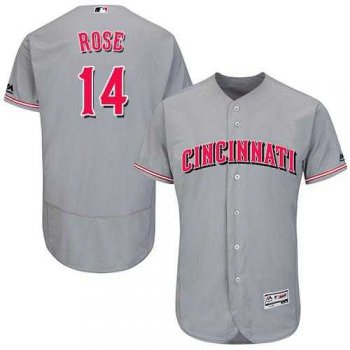 Cincinnati Reds #14 Pete Rose Grey Flexbase Authentic Collection Stitched MLB Jersey