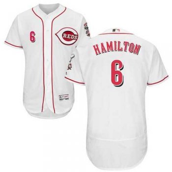 Cincinnati Reds #6 Billy Hamilton White Flexbase Authentic Collection Stitched MLB Jersey