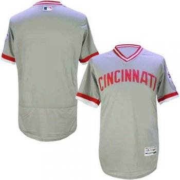 Cincinnati Reds Blank Grey Flexbase Authentic Collection Cooperstown Stitched Baseball Jersey