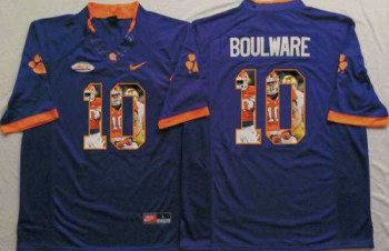 Clemson Tigers #10 Ben Boulware Purple Player Fashion Stitched NCAA Jersey