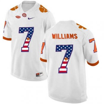 Clemson Tigers #7 Mike Williams White USA Flag College Football Jersey