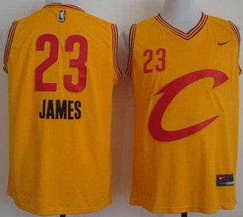 Cleveland Cavaliers #23 LeBron James Gold Nike C Stitched NBA Jersey