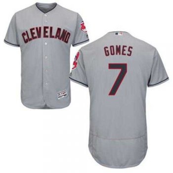 Cleveland Indians #7 Yan Gomes Grey Flexbase Authentic Collection Stitched MLB Jersey