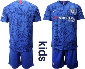 Chelsea Blank Blue Home Kid Soccer Club Jersey