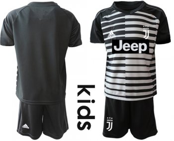 Juventus Blank Black Goalkeeper Kid Soccer Club Jersey