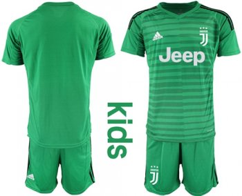 Juventus Blank Green Goalkeeper Kid Soccer Club Jersey