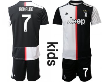 Juventus #7 Ronaldo Home Kid Soccer Club Jersey