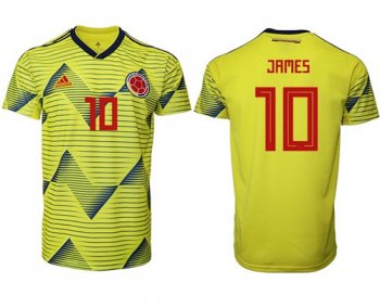 Colombia #10 James Home Soccer Country Jersey