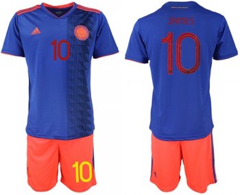 Colombia #10 James Away Soccer Country Jersey