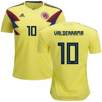 Colombia #10 Valderrama Home Soccer Country Jersey